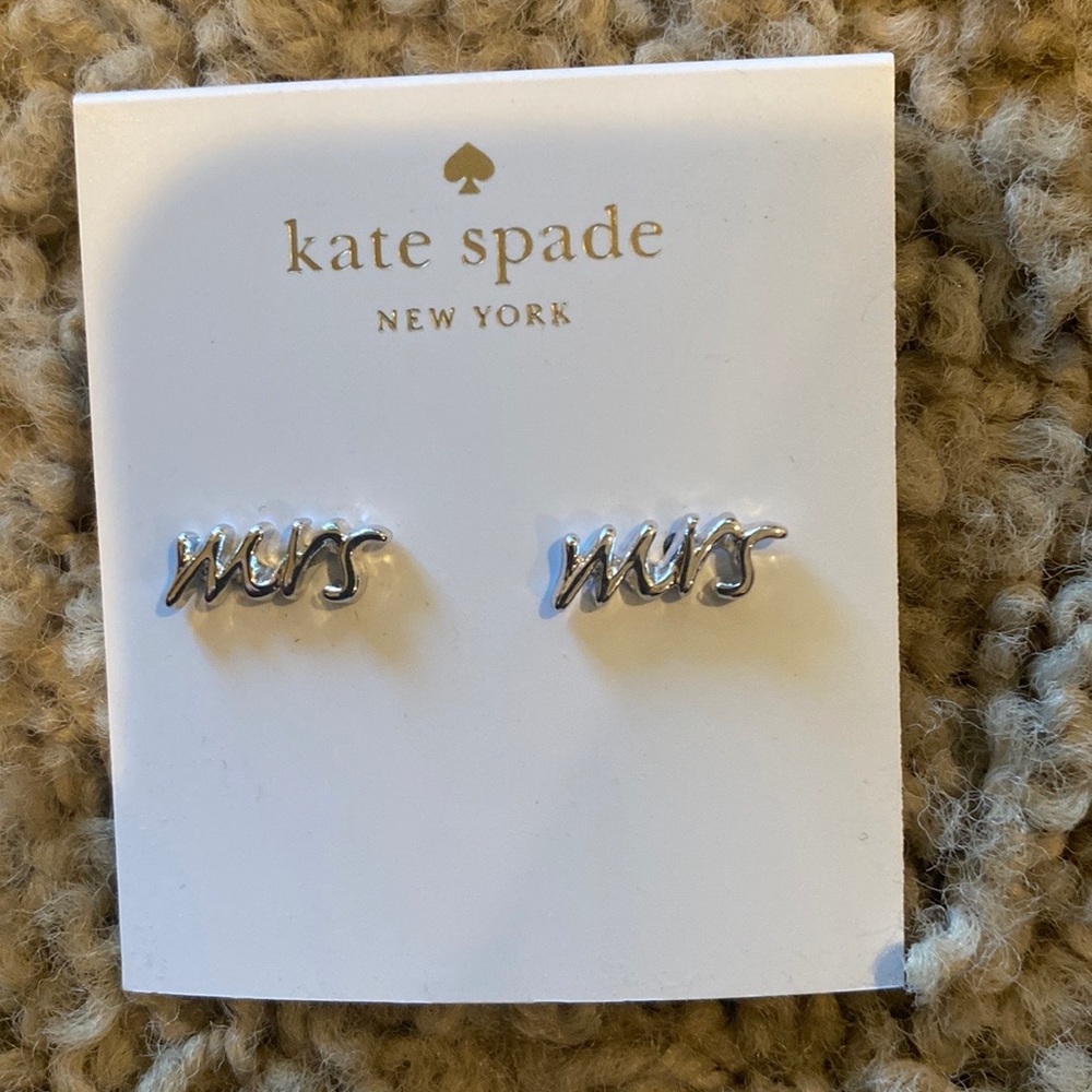Kate Spade Mrs. Earrings Sterling Silver New With Tags never been worn